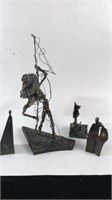 4 Brutalist Metal Sculptures