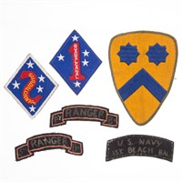 Six vintage US military patches
