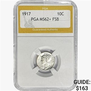 1917 Mercury Silver Dime PGA MS62+ FSB