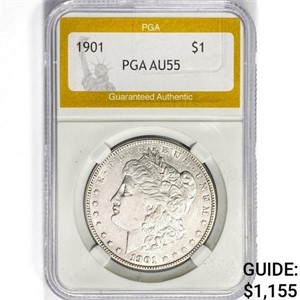 1901 Morgan Silver Dollar PGA AU55