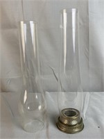 2 Aladdin Glass Oil Lamp Globes