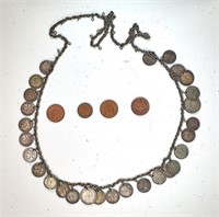 English and Dutch Coins and Coin Necklace