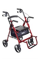 Drive Medical Dual Function Walker  Burgundy