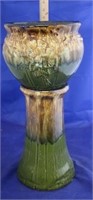 Roseville Pottery Jordanaire/Vase w/ Pedestal 2pc