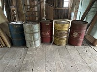 5 - 55 Gallon Metal Barrels