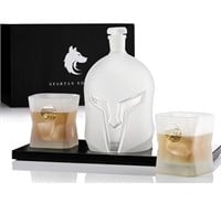Spartan Helmet Whiskey Decanter Set with Frosted