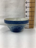 Ornate 5” Blue & White Stoneware Bowl, 2 1/2”T