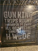 Drew Brees litho gun king BAS