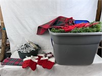 Christmas Garland, Ribbons and Decor - In Tub