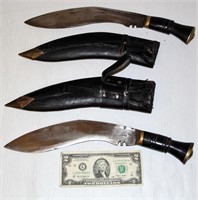 2 Nepal Kjukuri Knives w Sheaths