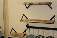 Set of 3 hanging wall shelves