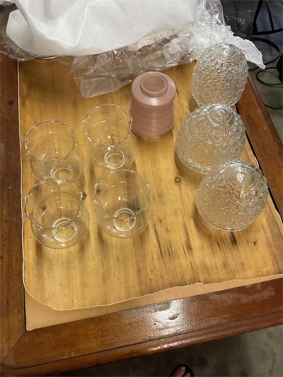 Large lot of glass shades