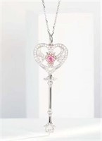 Natural Pink Diamond 18K Gold Pendant