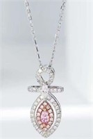 Natural Pink Diamond 18K Gold Necklace