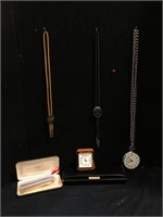 Bolo Ties, XL Pocket Watch, Pens, and Jewelry