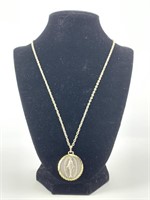 Vintage Italian Miraculous Blessed Mary Necklace