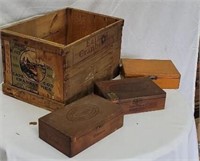 Cranberry box and cigar boxes