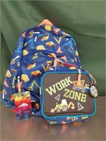 Boys Construction backpack&lunchbag