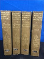 4 Hard Cover Bound Copies of Charles Dickens