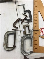 5 C-clamps - Cincinnati, Judd, B&C, 2 unbranded