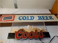 COLD BEER SIGN AND COORS BEER SIGN