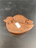 Lidded wood puzzle box 5"