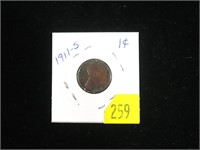 1916-S Lincoln cent, VF