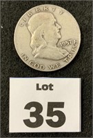 1957 "D" Franklin Half Dollar