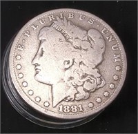 1881-O Morgan Silver Dollar, 90% Silver 38.1MM,