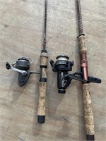 2 OPEN FACE ROD AND REELS, BUYING THE LOT
