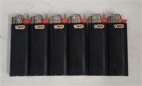 6 Black Bic Lighters