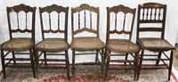 Five Cane Seat Chairs
