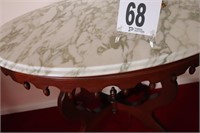 Vintage Eastlake Style Marble Top Table (34" X 21