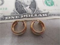 14K Gold JCM Marked Earrings - Non-Magnetic -
