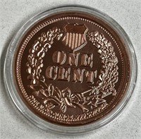 1856 1oz COPPER 1c COIN 1oz  REPLICA