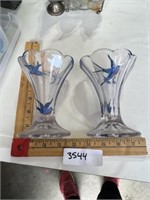 Vintage glassware hand painted