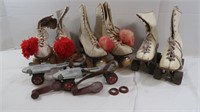 4 Pr Ladies RollerSkates(size unknown)1 Pr Vintage