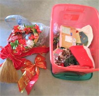 Large Tote of Christmas Decor