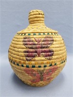 Handwoven grass basket from Hooper Bay with natura