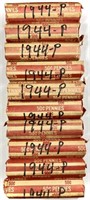 (10) Rolls 1940's Wheat Cent Penny Lot