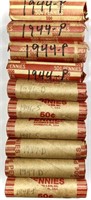 (10) Rolls 1940's Wheat Cent Penny Lot