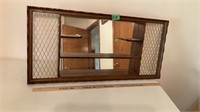 Hanging shelf with mirror