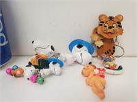 Toy keychain lot; Snoopy, Cupid...