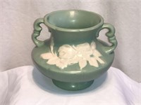 1930’s Weller Green Floral Cameo Pattern Vase