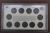 United States Wartime Silver Nickels in Case