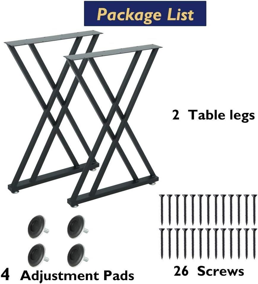 Metal Table Legs 28H x 19.7 Double X Shape.