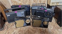 6 various radios Sears, Sony, radio shack, Sanyo,