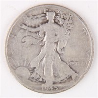 1945 Walking Liberty Half-Dollar Silver Coin