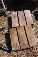 (2) WOOD PLANT STANDS ON CASTERS