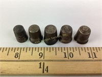 (5) sterling thimbles 17 grams